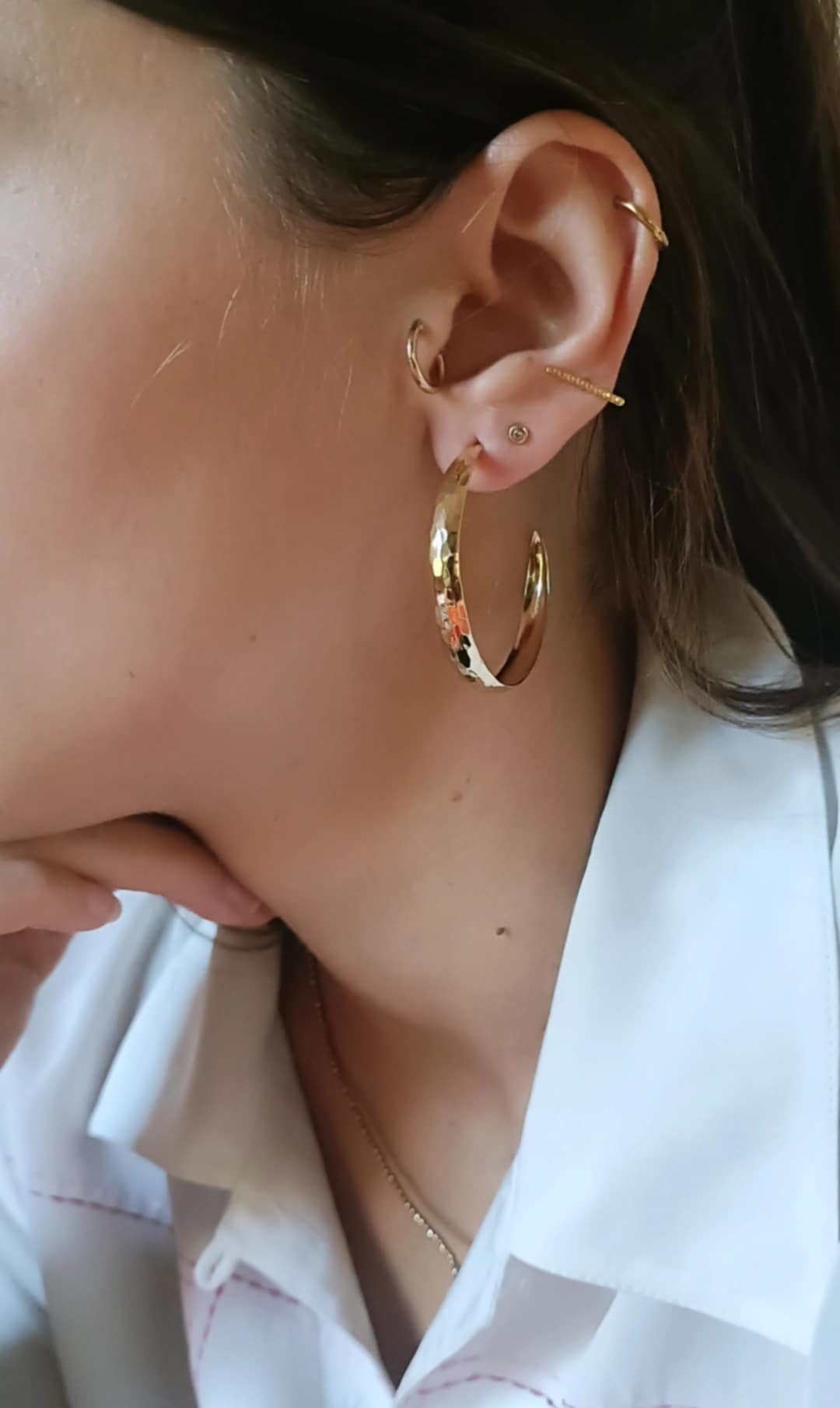 Boucles d'oreilles en acier inoxydable - Créoles Elsa