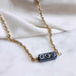 Collier en acier inoxydable et lapis lazuli - Irène