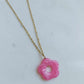 Collier en acier inoxydable et fleur en résine- Janis