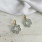 Boucles d'oreilles en acier inoxydable et résine glitter -  Glitter  silver