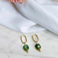 Boucles d'oreilles en acier inoxydable et pierre semi précieuse de jade - Sidonie