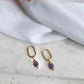 Boucles d'oreilles en acier inoxydable et améthyste - Bridget