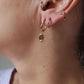 Boucles d'oreilles en acier inoxydable et pierre semi précieuse quartz fumé - Bridget