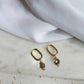 Boucles d'oreilles en acier inoxydable et pierre semi précieuse quartz fumé - Bridget