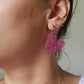 Boucles d'oreilles en acier inoxydable et résine glitter -  Coeur