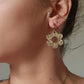 Boucles d'oreilles en acier inoxydable et résine glitter -  Glitter gold