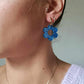 Boucles d'oreilles en acier inoxydable et résine glitter -  Glitter blue