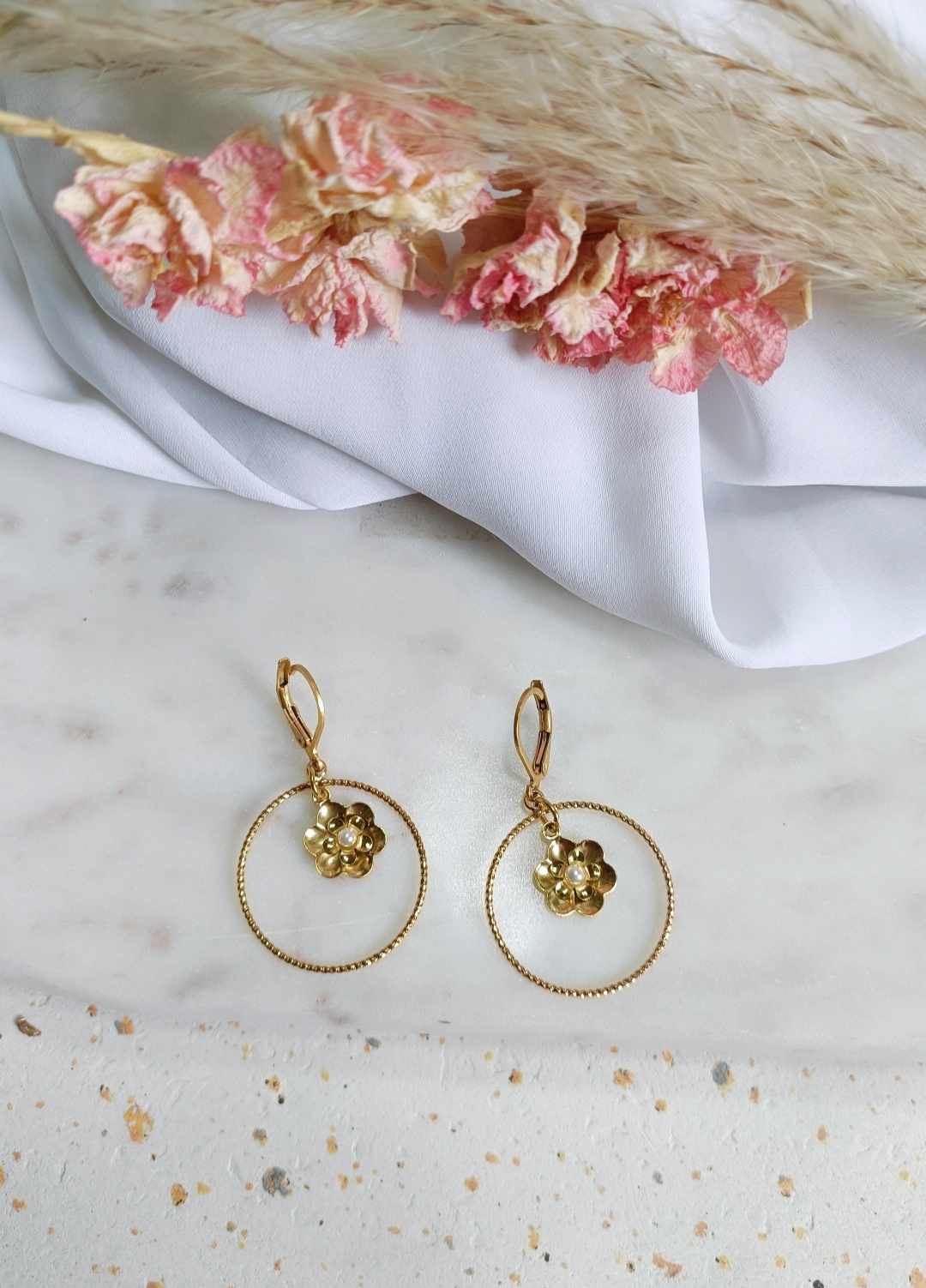 Boucles d'oreilles en acier inoxydable - Huguette