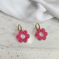 Boucles d'oreilles en acier inoxydable et résine glitter -  Glitter pink