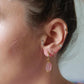 Boucles d'oreilles en acier inoxydable et quartz rose - Sidonie