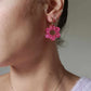 Boucles d'oreilles en acier inoxydable et résine glitter -  Glitter pink