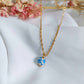 Collier en acier inoxydable - Amandine bleu