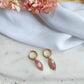 Boucles d'oreilles en acier inoxydable et quartz rose - Sidonie