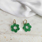 Boucles d'oreilles en acier inoxydable et résine glitter -  Glitter green