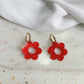 Boucles d'oreilles en acier inoxydable et résine glitter -  Glitter red