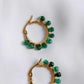 Boucles d'oreilles acier inoxydable et agate verte - Torie