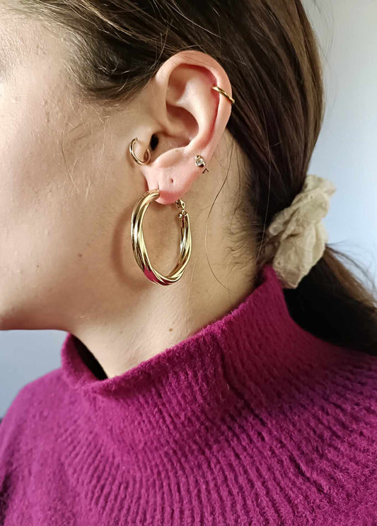 Boucles d'oreilles en acier inoxydable - Angelina
