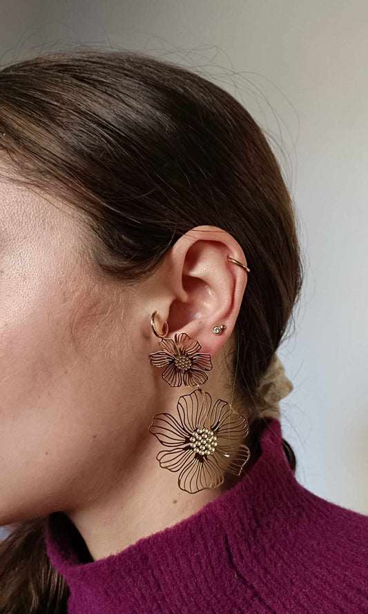 Boucles d'oreilles en acier inoxydable - Nausica