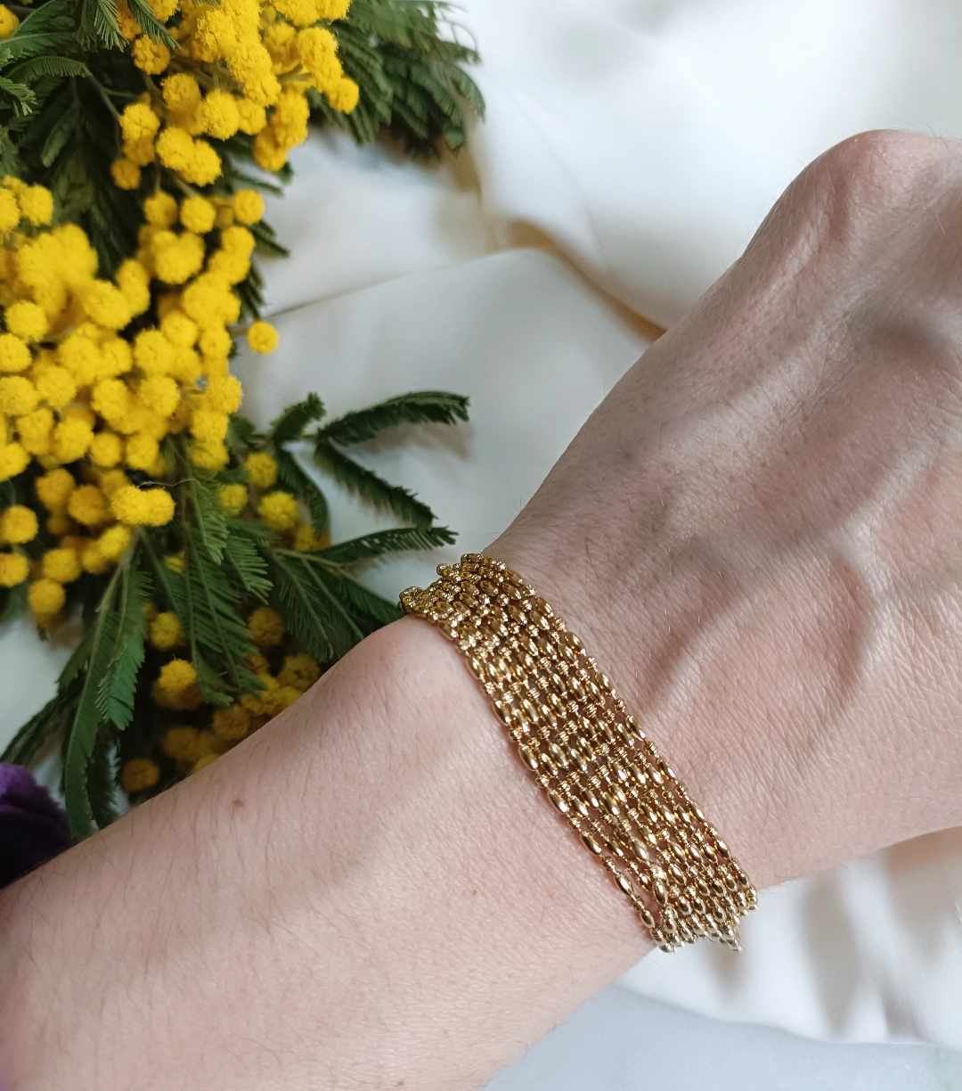 Bracelet multichaines en acier inoxydable - Nina