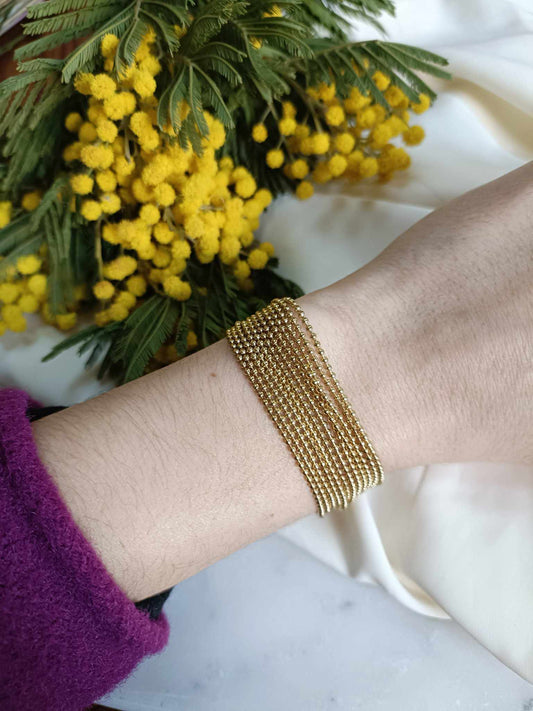 Bracelet multichaines en acier inoxydable - Jenny