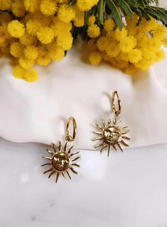 Boucles d'oreilles en acier inoxydable - Sunshine