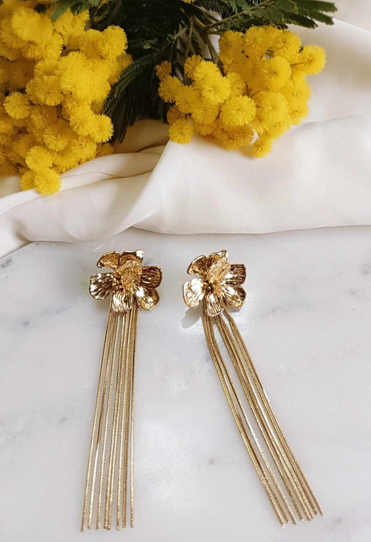 Boucles d'oreilles en acier inoxydable - Mimosa