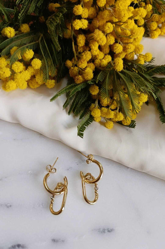 Boucles d'oreilles en acier inoxydable - Connie
