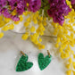 Boucles d'oreilles en acier inoxydable et résine glitter -  Coeur