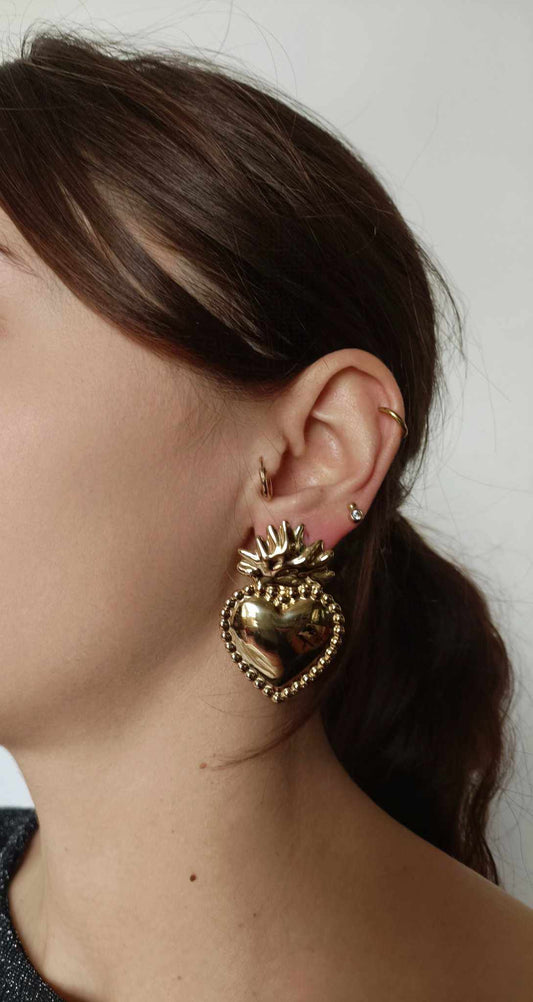 Boucles d'oreilles en acier inoxydable - Amour
