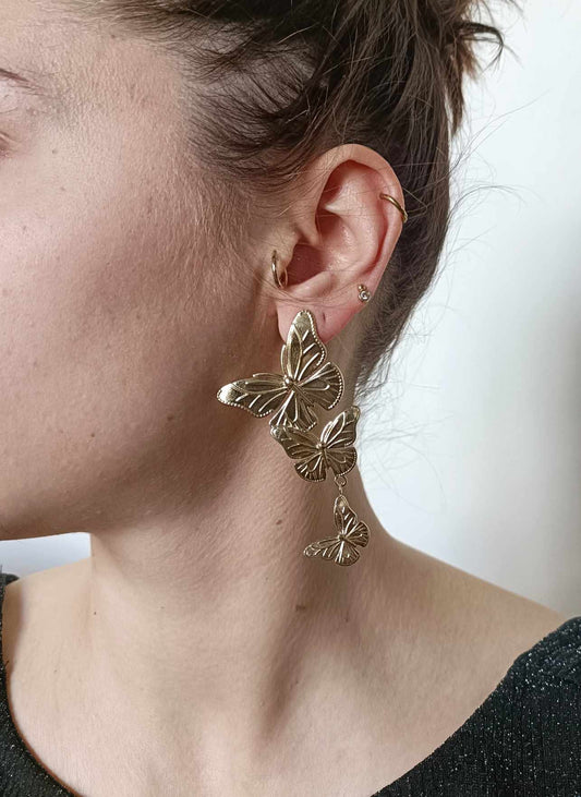 Boucles d'oreilles en acier inoxydable - Spring