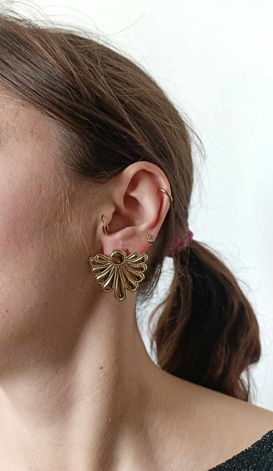 Boucles d'oreilles en acier inoxydable - Sirine