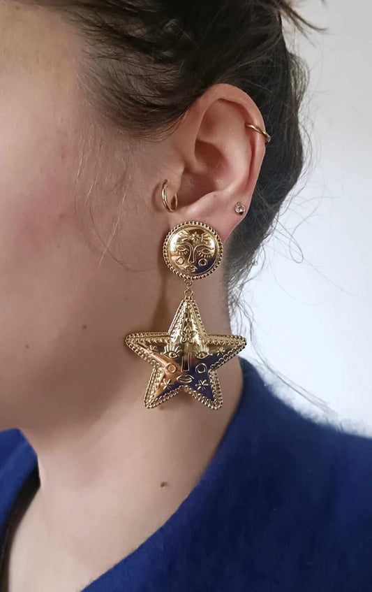 Boucles d'oreilles en acier inoxydable - Stars