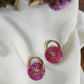 Boucles d'oreilles en acier inoxydable et résine - Ninette