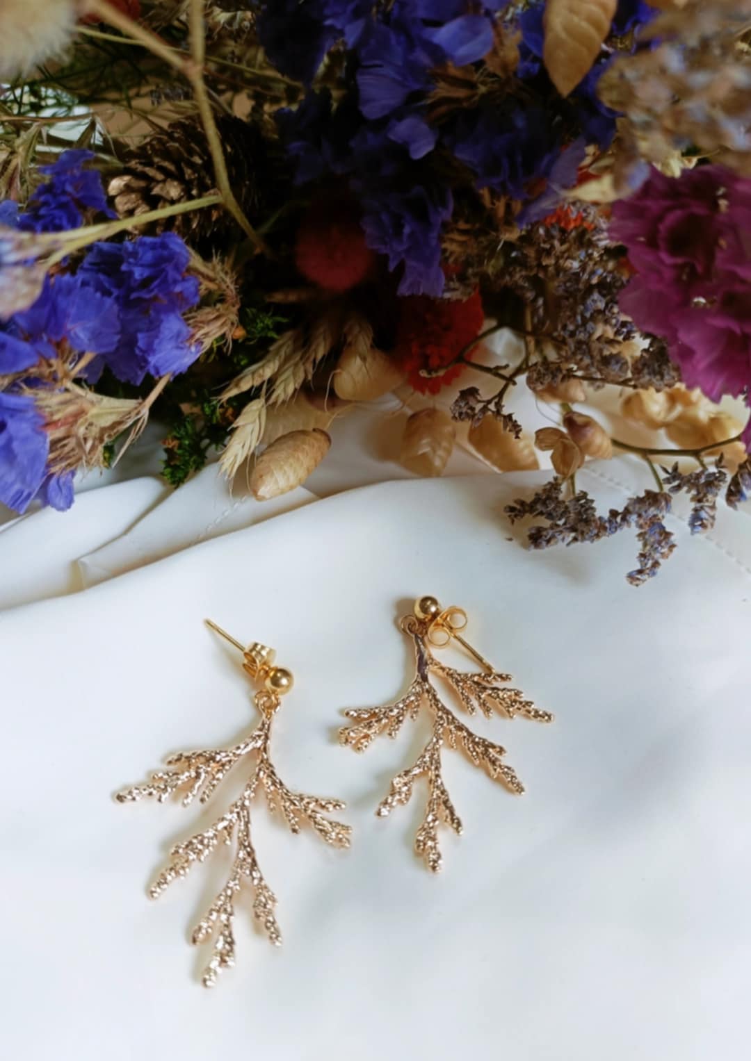 Boucles d'oreilles en acier inoxydable - Mimosa