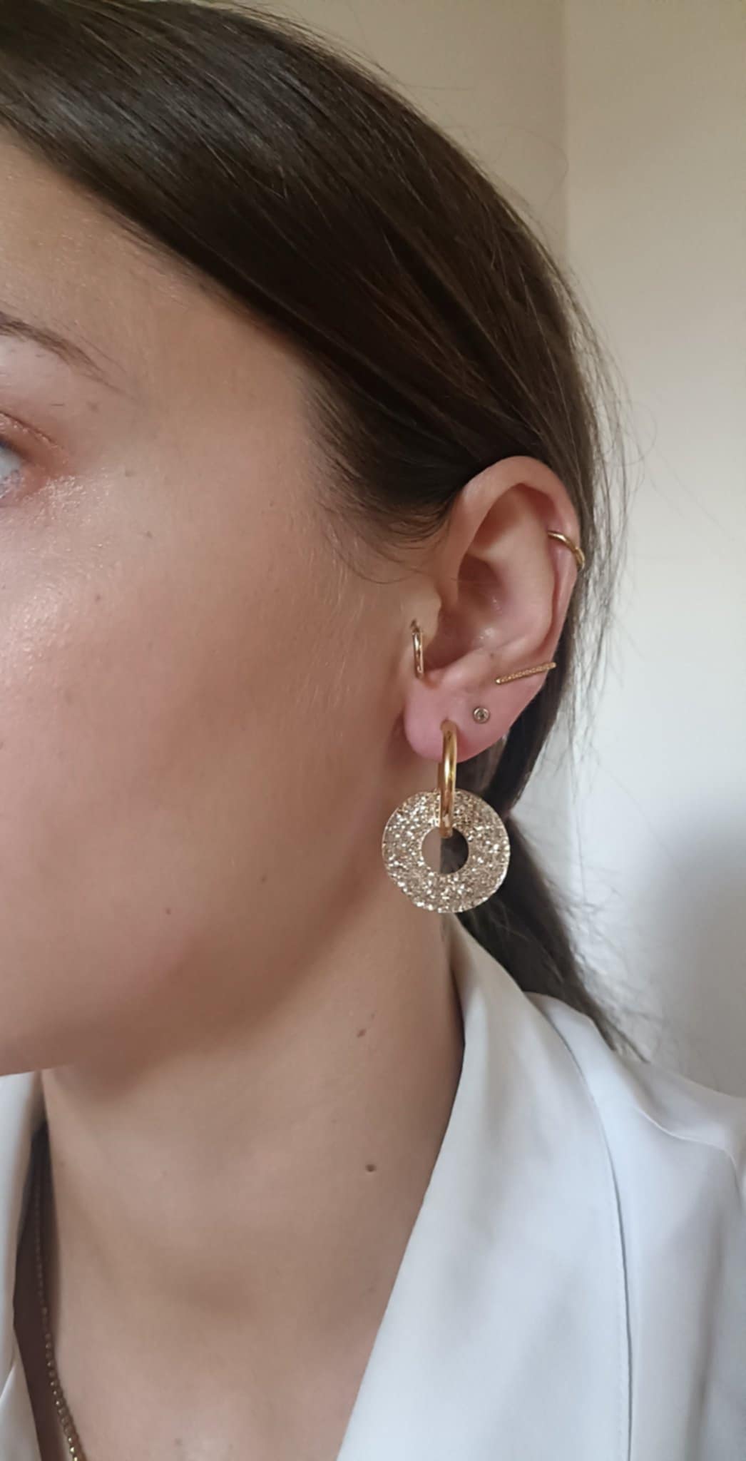 Boucles d'oreilles en acier inoxydable et résine - Ninette