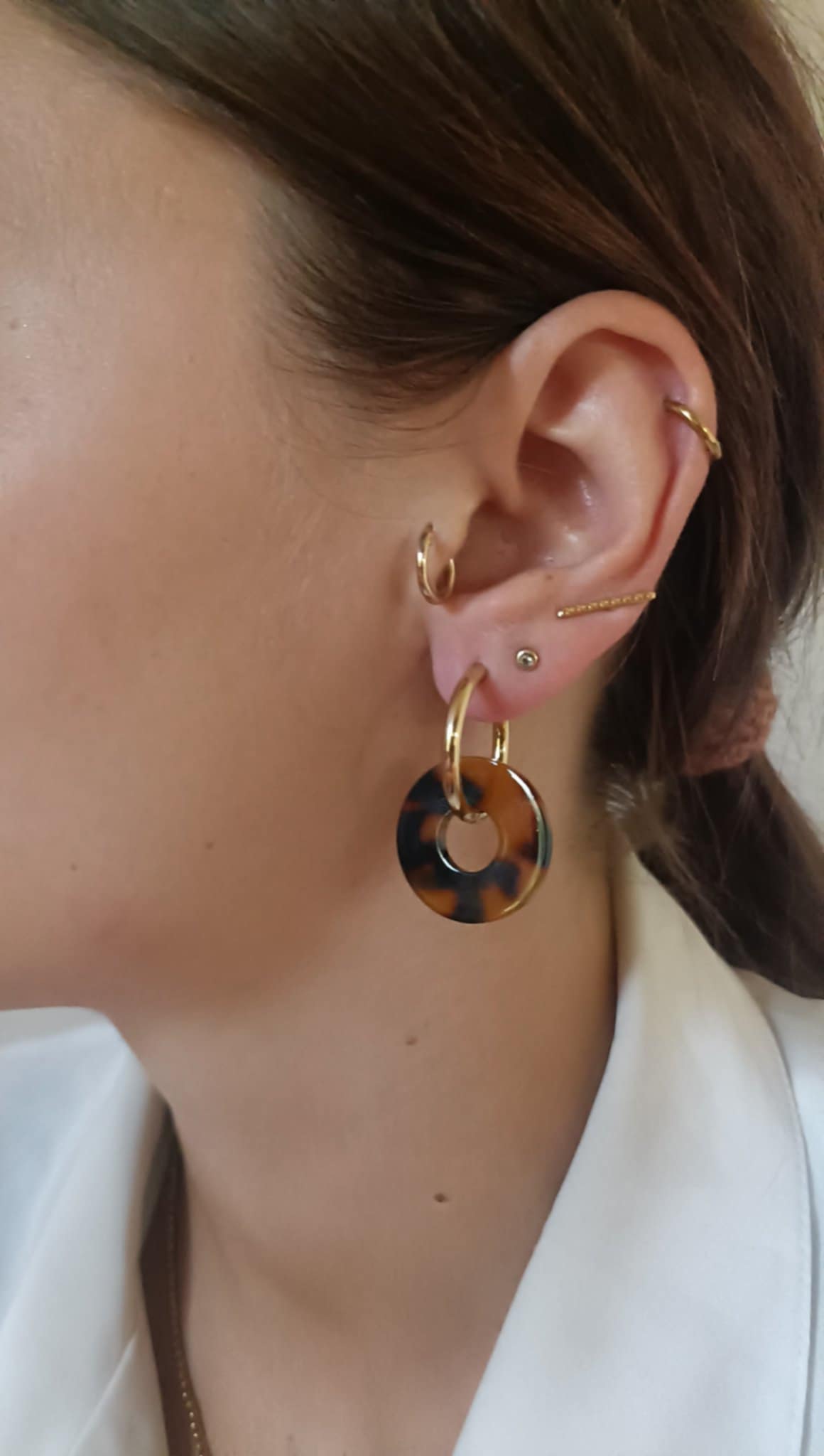 Boucles d'oreilles en acier inoxydable et résine - Ninette