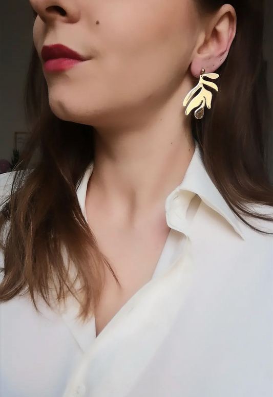 Boucles d'oreilles acier inoxydable - Modèle Jungle