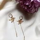 Boucles d'oreilles en acier inoxydable et laiton doré à l'or fin  - Modèle Camélia